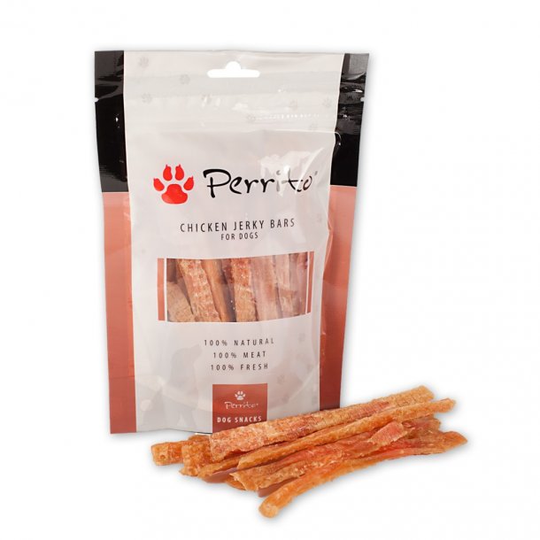 Perrito - Chicken jerky bars 100g - Godbidder til hunde - Naturdyret